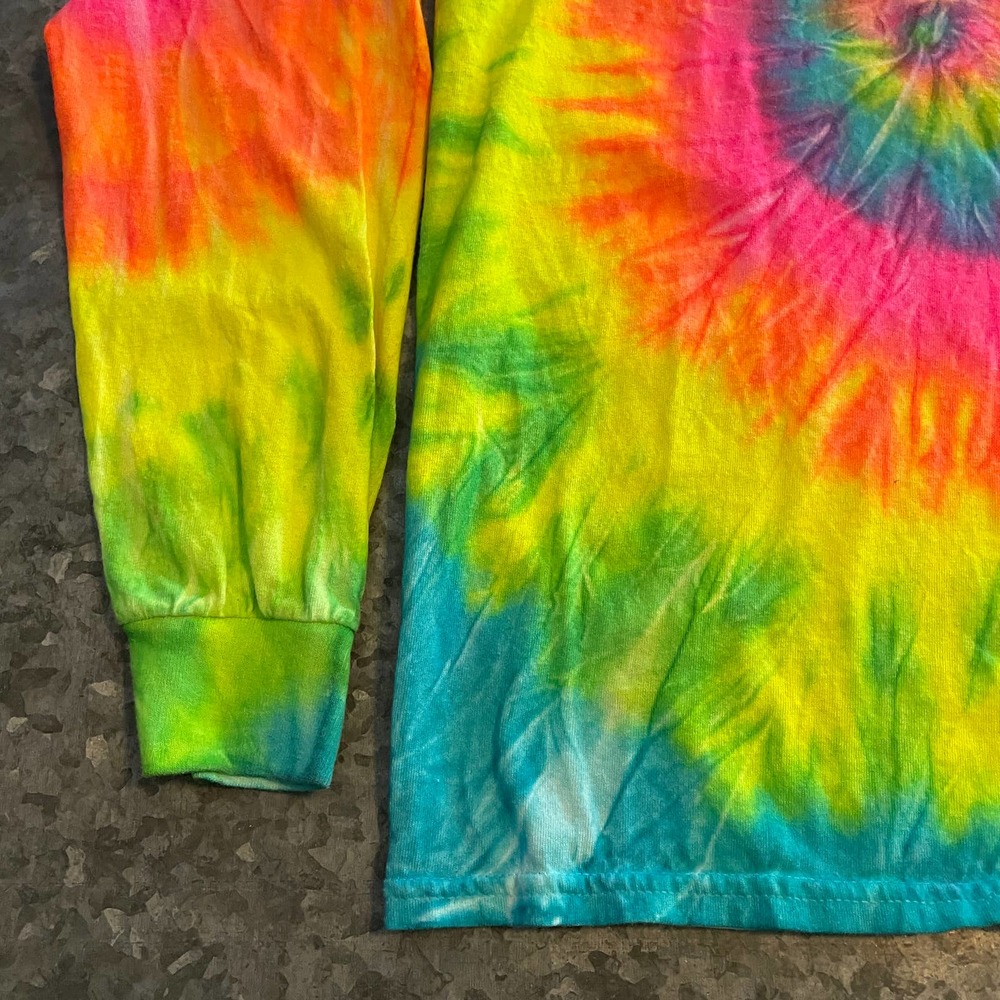 Alvin’s Island Surf Company Neon Tie Dye Long Sleeve Tee Shirt Mens Small Medium - Picture 5 of 10